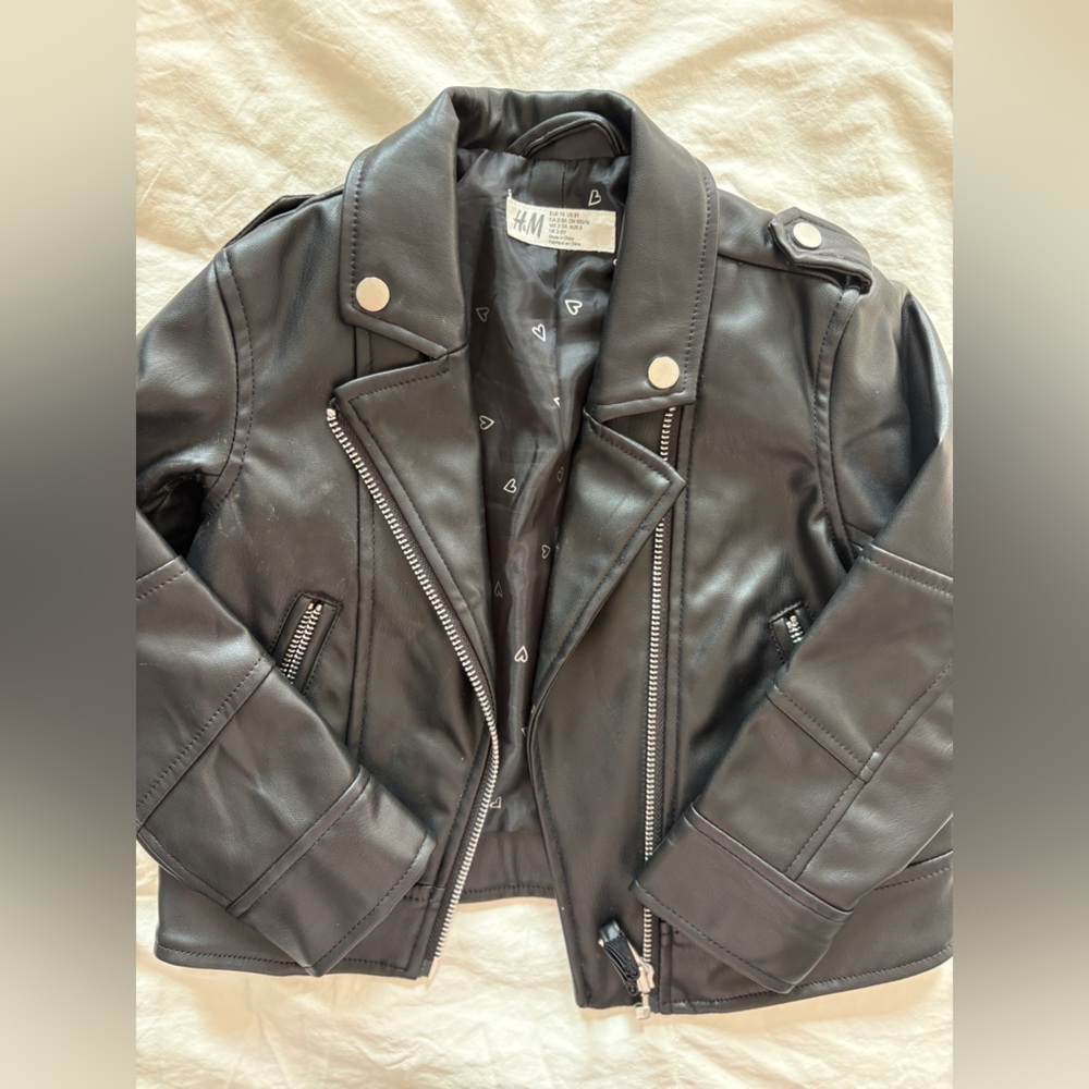 H&M faux leather biker jacket 2/3t